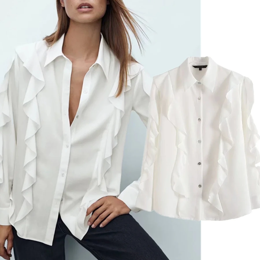 Maxdutti Blusas Mujer De Moda 2021 Простой осень английский стиль Fuffles модная блузка женская Повседневная рубашка с длинным рукавом Женские топы
Maxdutti Blusas Mujer De Moda 2021 Простой осень английский стиль Fuffles модная блузка женская Повседневная рубашка с длинным рукавом Женские топы