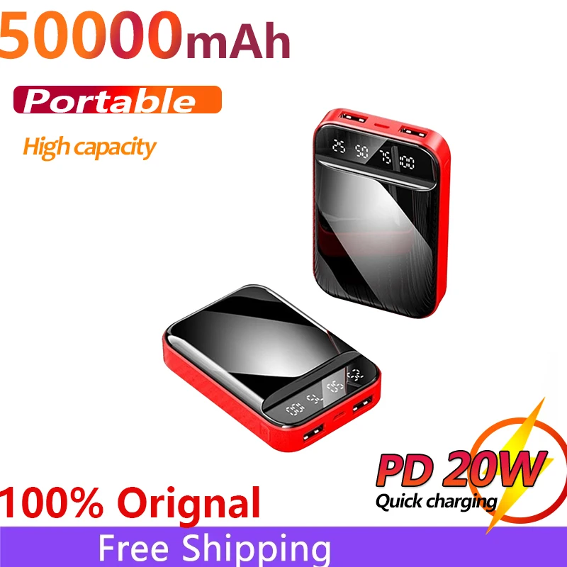 Mini 50000mAh Power Bank Portable External Battery Fast Charging Outdoor Travel Mobile Phone Charger for Xiaomi iPhone Samsung
Mini 50000mAh Power Bank Portable External Battery Fast Charging Outdoor Travel Mobile Phone Charger for Xiaomi iPhone Samsung