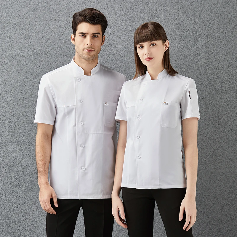2021 Short Sleeve Chef's Uniform Man Women Chef Shirt Food Service Cooking Hotel Kitchen Jackets Canteen Patisserie Work Wear
2021 Short Sleeve Chef's Uniform Man Women Chef Shirt Food Service Cooking Hotel Kitchen Jackets Canteen Patisserie Work Wear