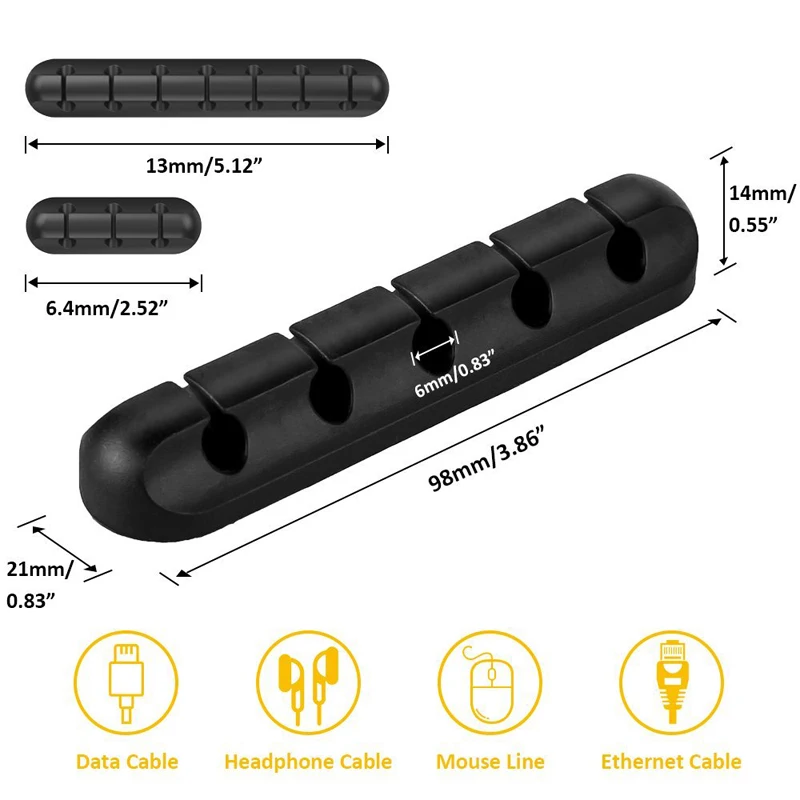 Cable Organizer Silicone USB Cable Winder Flexible Desktop Management Tidy Clips for Mouse Keyboard Headphone Wire Organizer
Cable Organizer Silicone USB Cable Winder Flexible Desktop Management Tidy Clips for Mouse Keyboard Headphone Wire Organizer