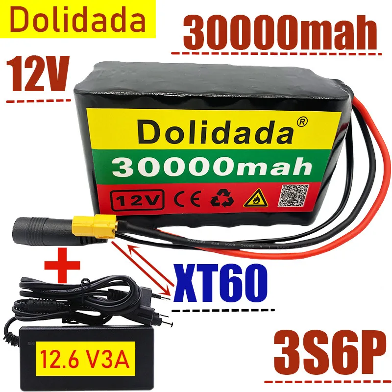 3S6P 12V 30Ah 40A BMS orline battery pack 18650 li-ion cells 30000mah XT60 DC5521 400Watt High Power Motor Scooter light+Charger
3S6P 12V 30Ah 40A BMS orline battery pack 18650 li-ion cells 30000mah XT60 DC5521 400Watt High Power Motor Scooter light+Charger