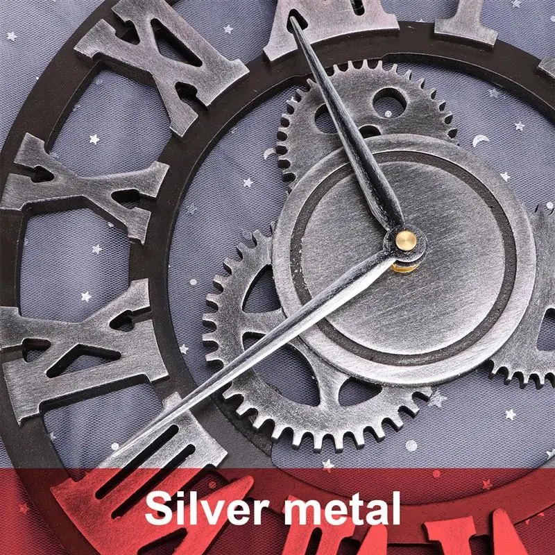 Industrial Gear Wall Clock Decorative Retro Silent Mechanical Clock Industrial Age Style Room Decoration Wall Art Home Decor 
Industrial Gear Wall Clock Decorative Retro Silent Mechanical Clock Industrial Age Style Room Decoration Wall Art Home Decor
