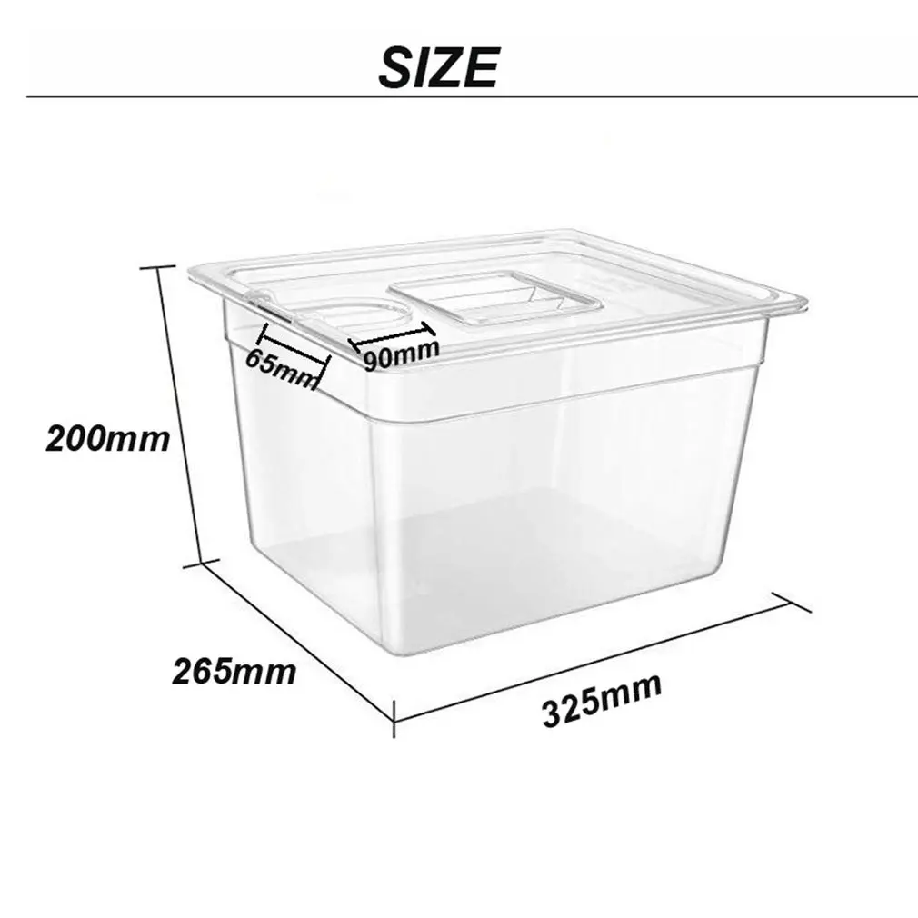 Sous Vide Container Steak Machine Container with Lid Water Tank Bath for Circulator Sous Vide Culinary Immersion Slow Cooker
Sous Vide Container Steak Machine Container with Lid Water Tank Bath for Circulator Sous Vide Culinary Immersion Slow Cooker