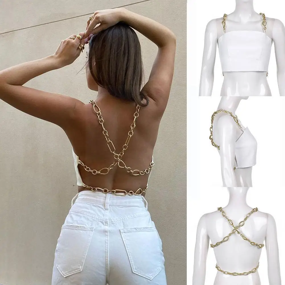 New Women's Sexy Metal Thick Chain Hanging Neck Party Color Top Club Sling Streetwear Backless Wrap Fashion Cropped H0b8
New Women's Sexy Metal Thick Chain Hanging Neck Party Color Top Club Sling Streetwear Backless Wrap Fashion Cropped H0b8