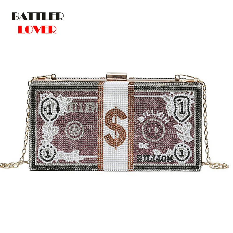 Women Crystal Money USD Bags Dollar Design Luxury Diamond Evening Party Dinner Clutch Flaps Female Wedding Purses and Handbags
Women Crystal Money USD Bags Dollar Design Luxury Diamond Evening Party Dinner Clutch Flaps Female Wedding Purses and Handbags
