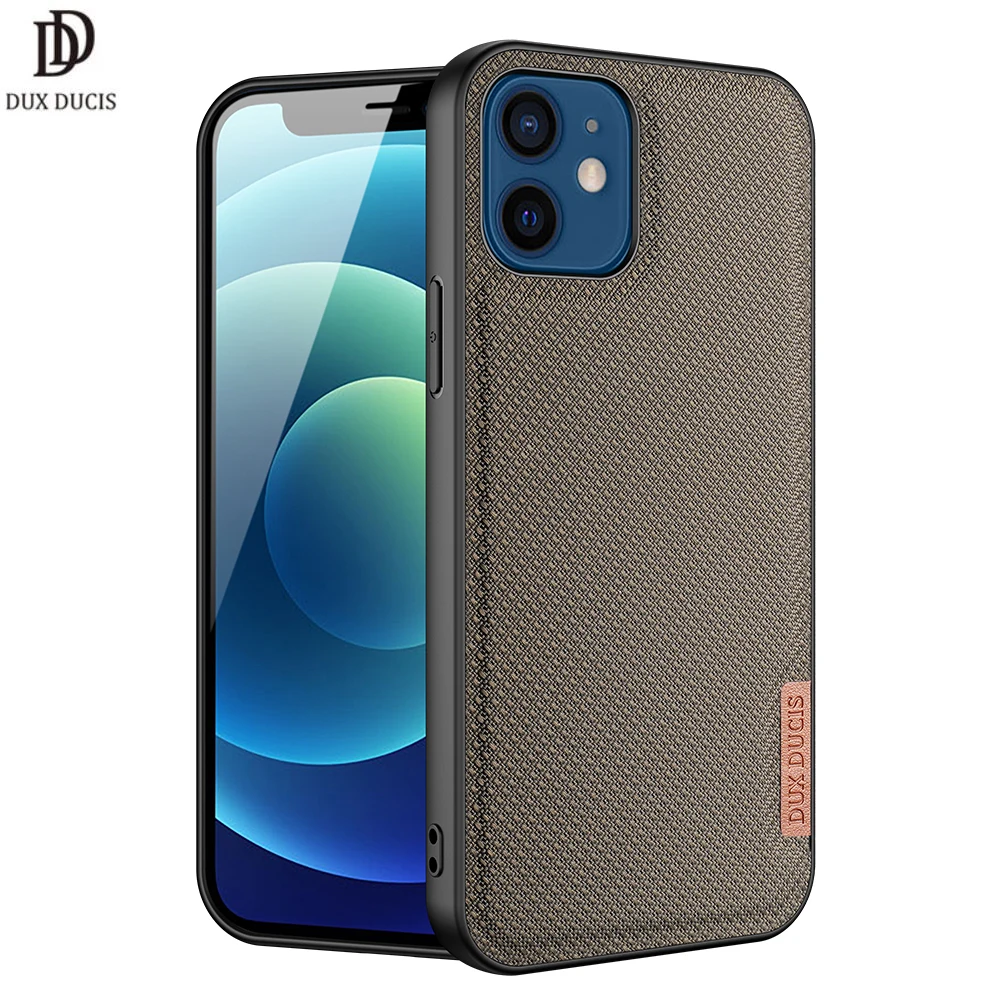 

For iphone 12 Mini 5.4" case DUX DUCIS Fino Series Woven Fabric Back Case Protecting Case Support Wireless Charging Supper