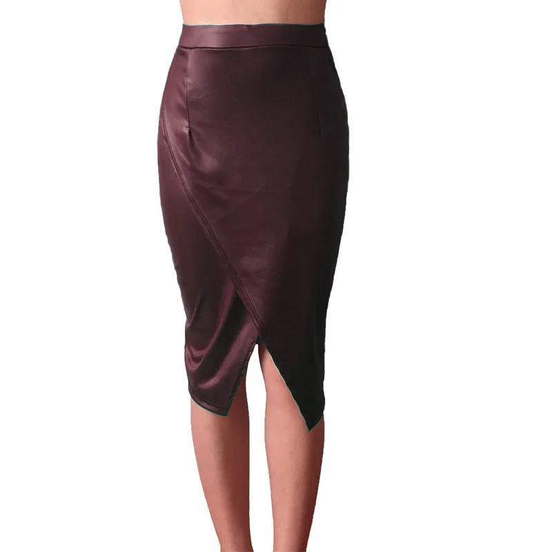 Party Women's Skirt 4 Colors Front Slit Imitation PU Hip Joker Comfortable
Party Women's Skirt 4 Colors Front Slit Imitation PU Hip Joker Comfortable