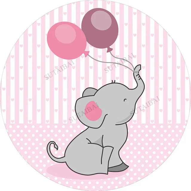Baby Shower Round Circle Background Cover Cartoon Elephant Backdrop Pink Girls Birthday Decoration Banner Photography Studio 
Baby Shower Round Circle Background Cover Cartoon Elephant Backdrop Pink Girls Birthday Decoration Banner Photography Studio