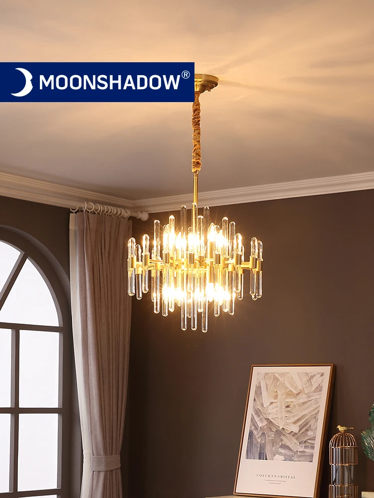 Хрустальные люстры MOONSHADOW, полностью медный светильник, Роскошная лампа для гостиной в скандинавском стиле, простые лампы для дома и столово...
Хрустальные люстры MOONSHADOW, полностью медный светильник, Роскошная лампа для гостиной в скандинавском стиле, простые лампы для дома и столово...