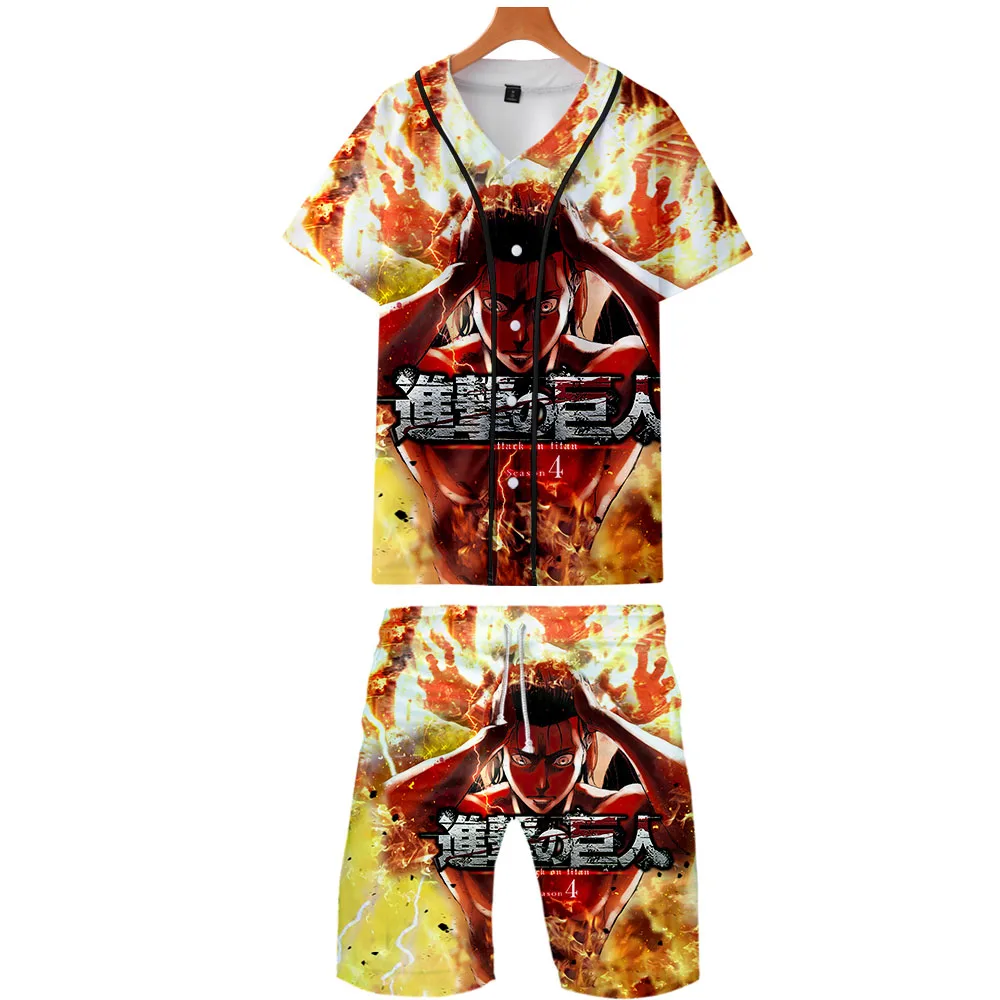 Attack on Titan Tshirt V-Neck Tracksuit Baseball Short Sleeve Men's T-shirt+Shorts Women Summer Clothes&Pant Anime Clothing
Attack on Titan Tshirt V-Neck Tracksuit Baseball Short Sleeve Men's T-shirt+Shorts Women Summer Clothes&Pant Anime Clothing