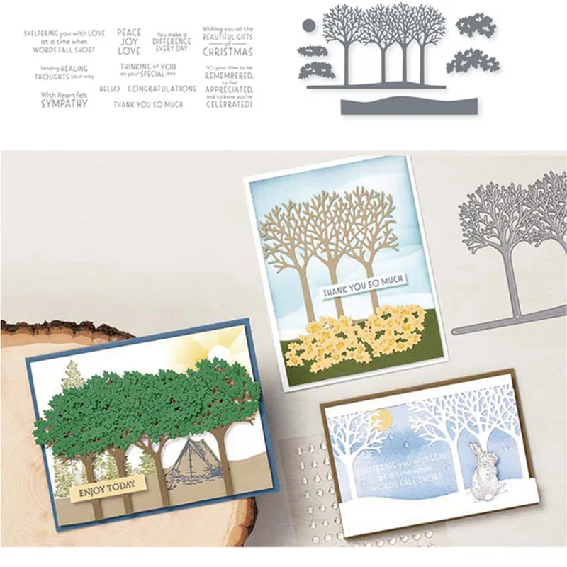 TREE Metal Cutting Dies and Clear Stamps Stencils For DIY Scrapbooking Photo Album Die Cut Embossing Paper Card Crafts Making
TREE Metal Cutting Dies and Clear Stamps Stencils For DIY Scrapbooking Photo Album Die Cut Embossing Paper Card Crafts Making