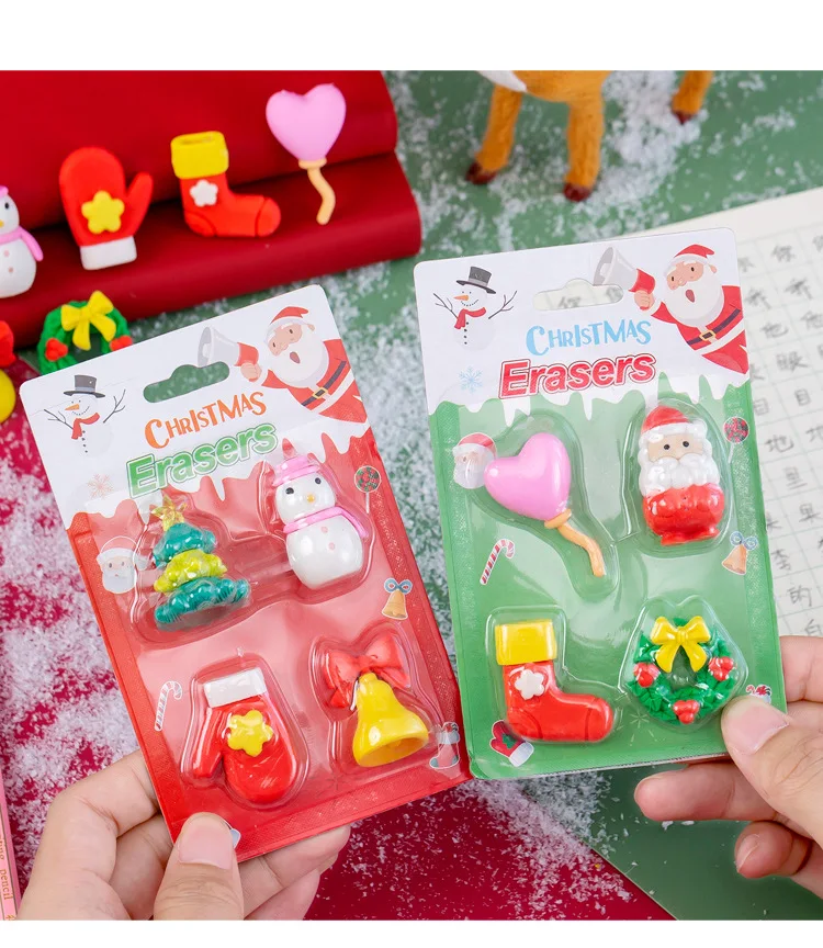 4pcs/set Santa Eraser sets for students Christmas gift prize Christmas Eraser novelty erasers School Stationery Wholesales
4pcs/set Santa Eraser sets for students Christmas gift prize Christmas Eraser novelty erasers School Stationery Wholesales