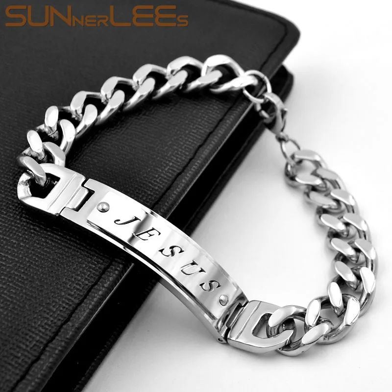SUNNERLEES Stainless Steel ID Bracelet Jesus Christ Charm Link Chain Men Women Jewelry Gift SCB03
SUNNERLEES Stainless Steel ID Bracelet Jesus Christ Charm Link Chain Men Women Jewelry Gift SCB03