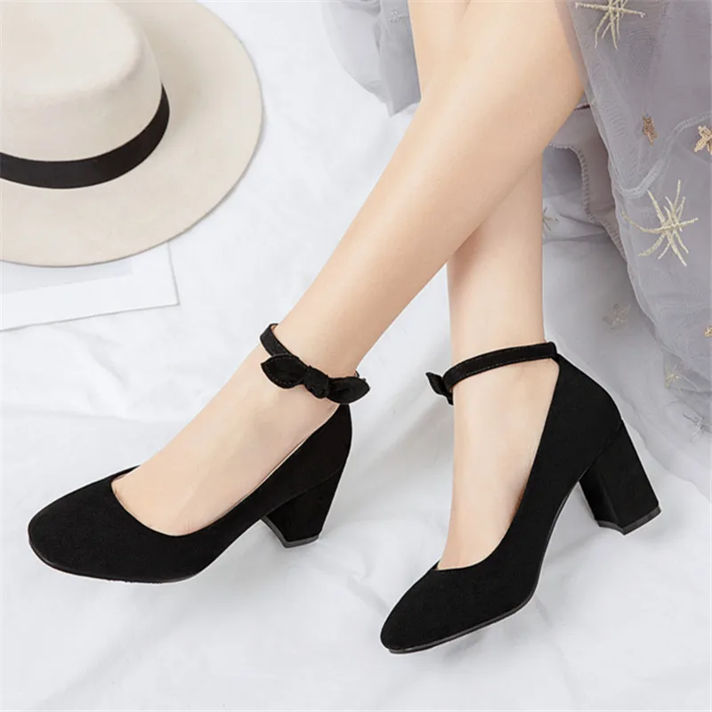 2020 High Heels Women Pumps Suede Shoes Women Ankle Strap Thick Heeled Ladies Shoes Comfortable Working Shoes
2020 High Heels Women Pumps Suede Shoes Women Ankle Strap Thick Heeled Ladies Shoes Comfortable Working Shoes