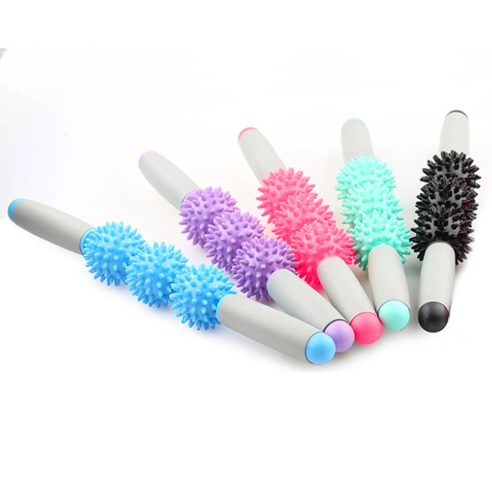 Yoga Stick Gym Muscle Massage Roller Muscle Roller Sticks with 3 Point Spiky Ball Body Massage Relax Tool
Yoga Stick Gym Muscle Massage Roller Muscle Roller Sticks with 3 Point Spiky Ball Body Massage Relax Tool