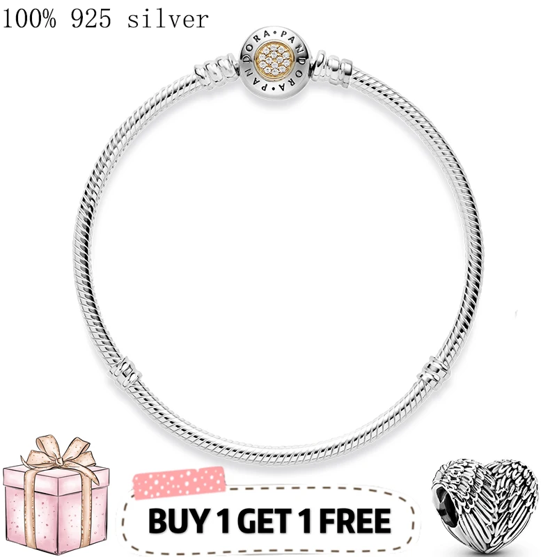 Authentic New classic gold bracelet 925 Sterling High Quality Silver Chain Charm Bracelet For Women Charms Jewelry Making Gift 
Authentic New classic gold bracelet 925 Sterling High Quality Silver Chain Charm Bracelet For Women Charms Jewelry Making Gift