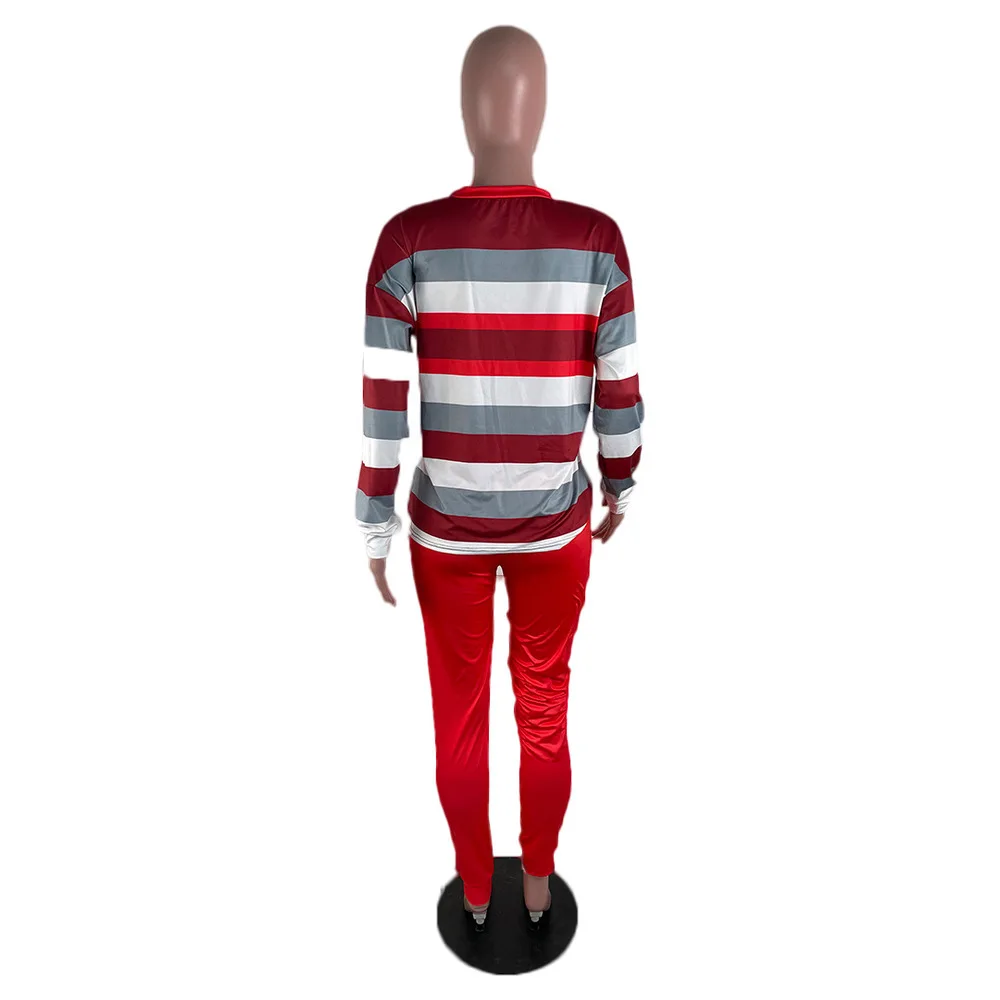 QUEEN Letter Striped Print Long Sleeve Tshirts and Sportswear Trousers Spring Autumn 2021 Activewear Plus Size Two Piece Suits
QUEEN Letter Striped Print Long Sleeve Tshirts and Sportswear Trousers Spring Autumn 2021 Activewear Plus Size Two Piece Suits