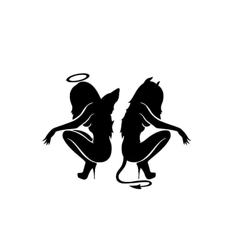 12.4*9.7CM Anger And Devil Good And Bad Girl Car Sticker Covering The Body Vinyl Decals Black/Silver C20-0190
12.4*9.7CM Anger And Devil Good And Bad Girl Car Sticker Covering The Body Vinyl Decals Black/Silver C20-0190