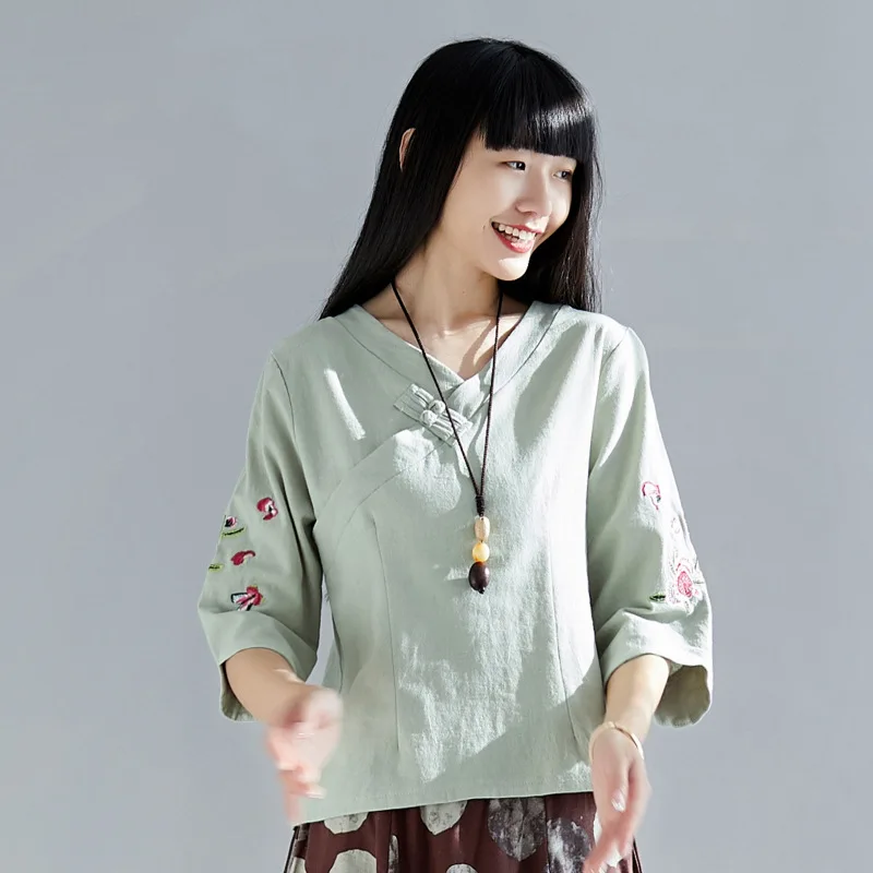 New Traditional Chinese Clothes For Women Oriental Tang Suit Female Embroidered Cotton Linen Top Skirt Folk Dance Dress SL3006
New Traditional Chinese Clothes For Women Oriental Tang Suit Female Embroidered Cotton Linen Top Skirt Folk Dance Dress SL3006