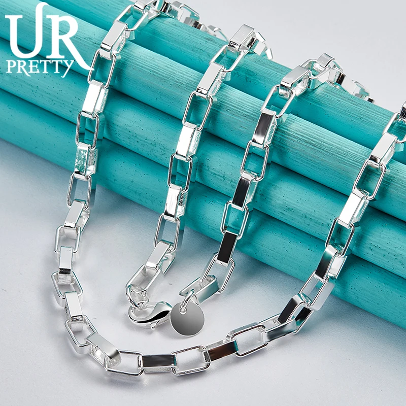 URPRETTY 925 Sterling Silve Geometric Grid Chain 18 Inches Necklace For Man Woman Party Wedding Engagement Charm Jewelry Gift
URPRETTY 925 Sterling Silve Geometric Grid Chain 18 Inches Necklace For Man Woman Party Wedding Engagement Charm Jewelry Gift