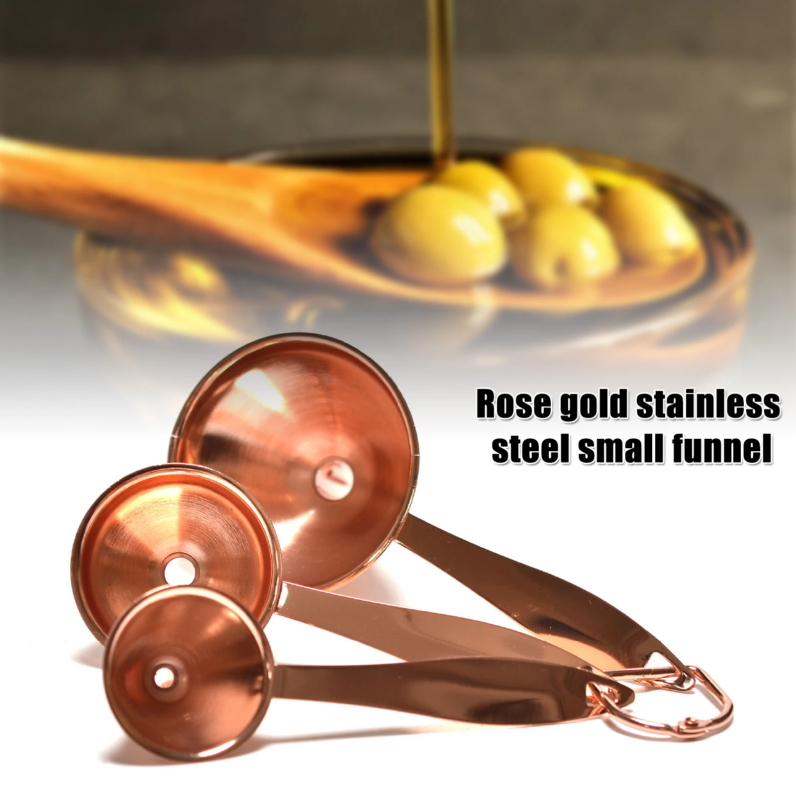 High 3pcs Stainless Steel Kitchen Funnel Set With Hanging Hole for Transferring Essential Oils Liquid LG66
High 3pcs Stainless Steel Kitchen Funnel Set With Hanging Hole for Transferring Essential Oils Liquid LG66