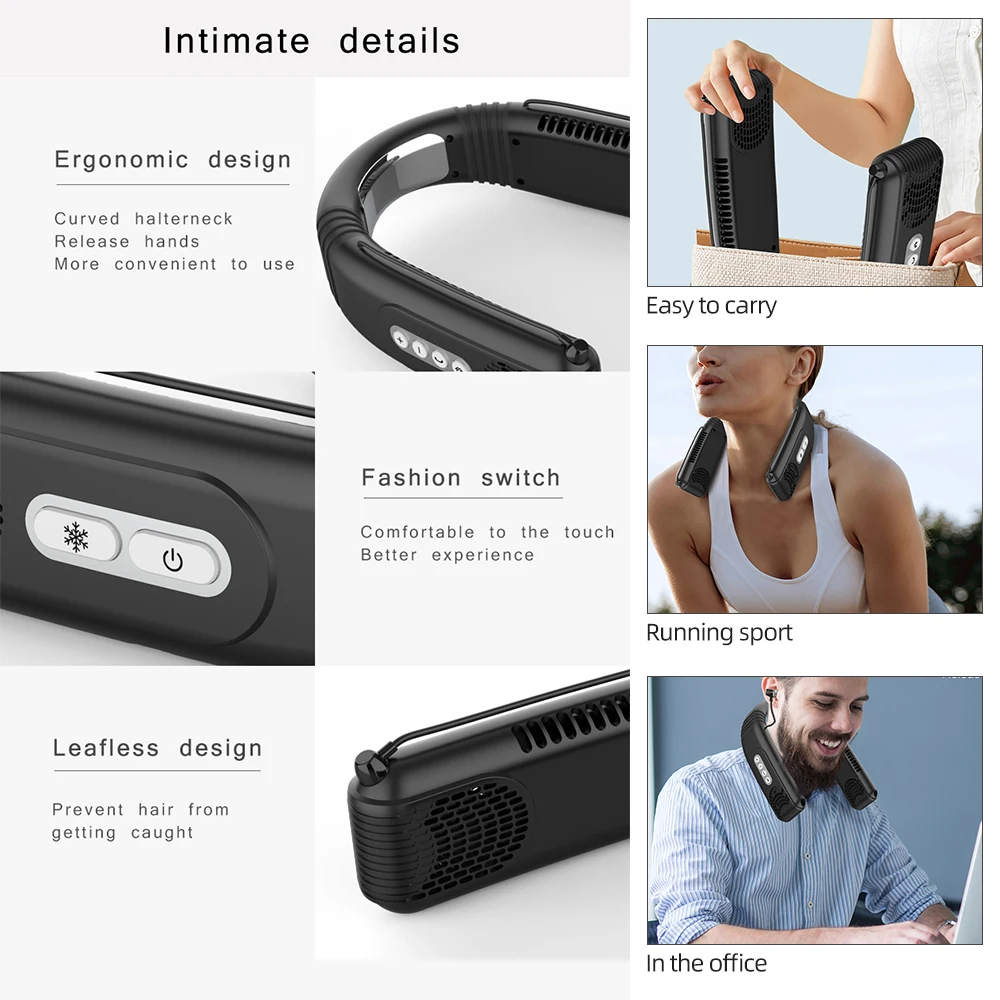 Portable Leafless Neck Fan Bladeless Hanging with Headphones for Listening To Music Hot Sale Sports Fan Lazy Portable Comes
Portable Leafless Neck Fan Bladeless Hanging with Headphones for Listening To Music Hot Sale Sports Fan Lazy Portable Comes