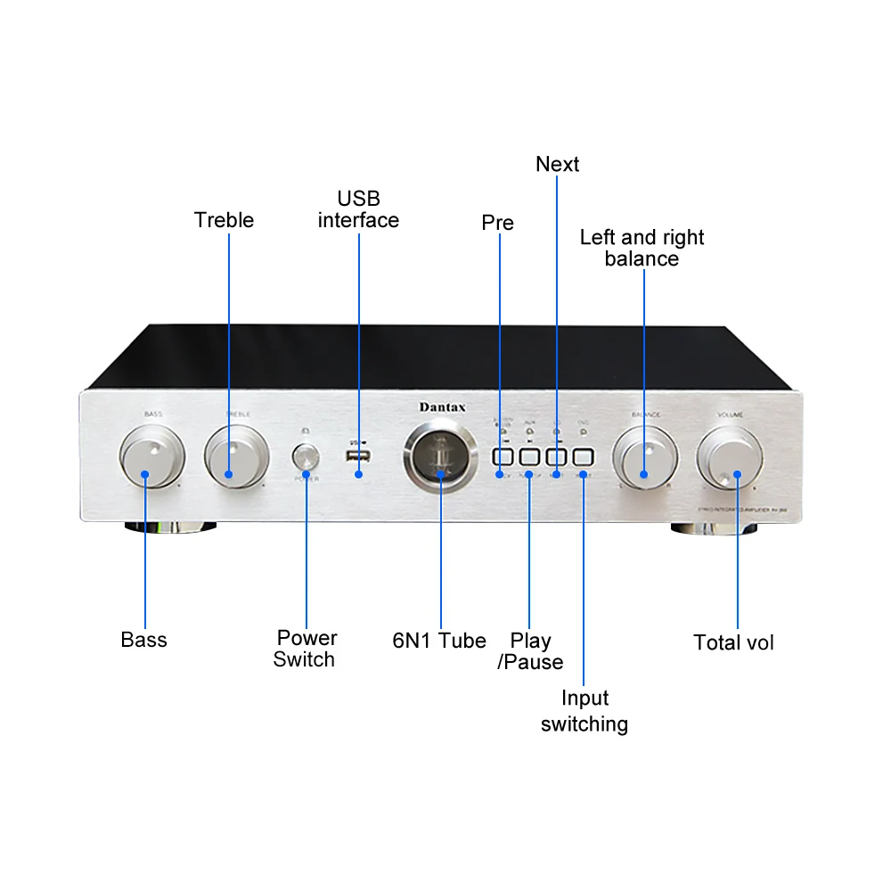 AIYIMA Bluetooth HiFi Power Amplifier 6N1 200Wx2 USB DAC Amp Home Stereo Audio APE FLAC WAV MP3 Lossless Decoding | Электроника