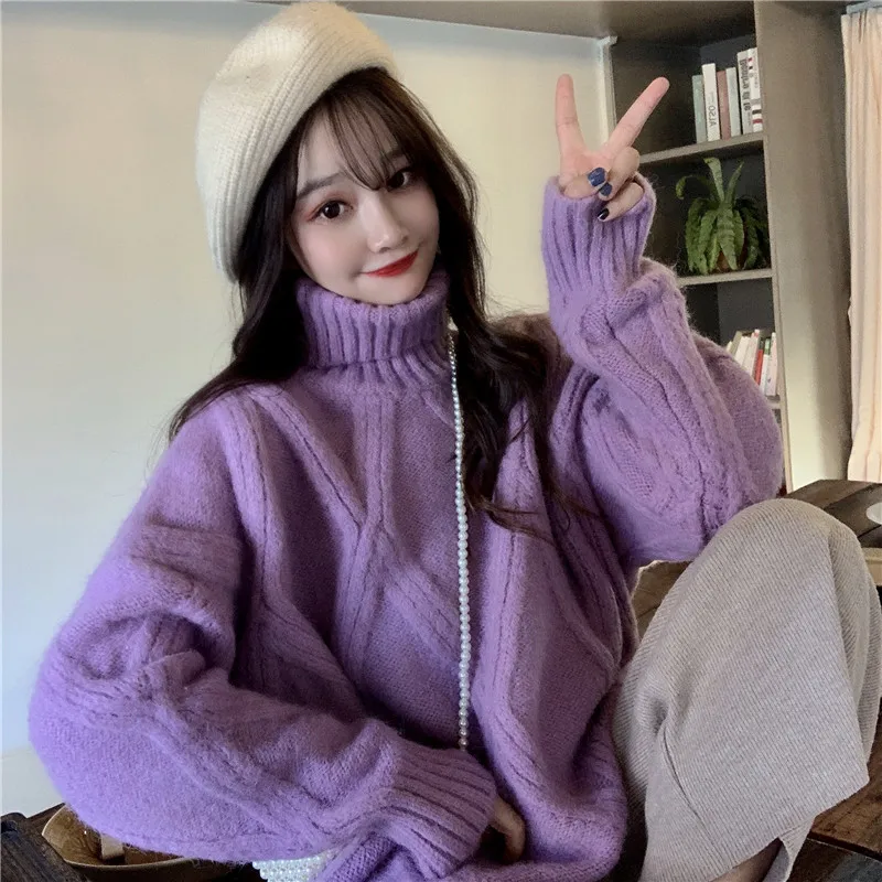 New Women Sweater Pullover Female Knitting Overszie Sweaters Long Sleeve Girls Loose Elegant Knitted Thick Outerwear Plus Size
New Women Sweater Pullover Female Knitting Overszie Sweaters Long Sleeve Girls Loose Elegant Knitted Thick Outerwear Plus Size