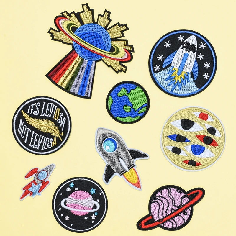 Patches on Clothes Embroidery on Patterned Fabrics for Sewing Outer Space Embroidered Badges for Costume Transfer Textil Lron-on
Patches on Clothes Embroidery on Patterned Fabrics for Sewing Outer Space Embroidered Badges for Costume Transfer Textil Lron-on
