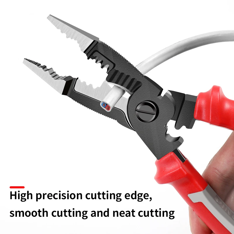 9 in 1 Electrician Pliers Multifunctional Needle Nose Pliers for Wire Stripping Cable Cutters Terminal Crimping Hand Tool 
9 in 1 Electrician Pliers Multifunctional Needle Nose Pliers for Wire Stripping Cable Cutters Terminal Crimping Hand Tool