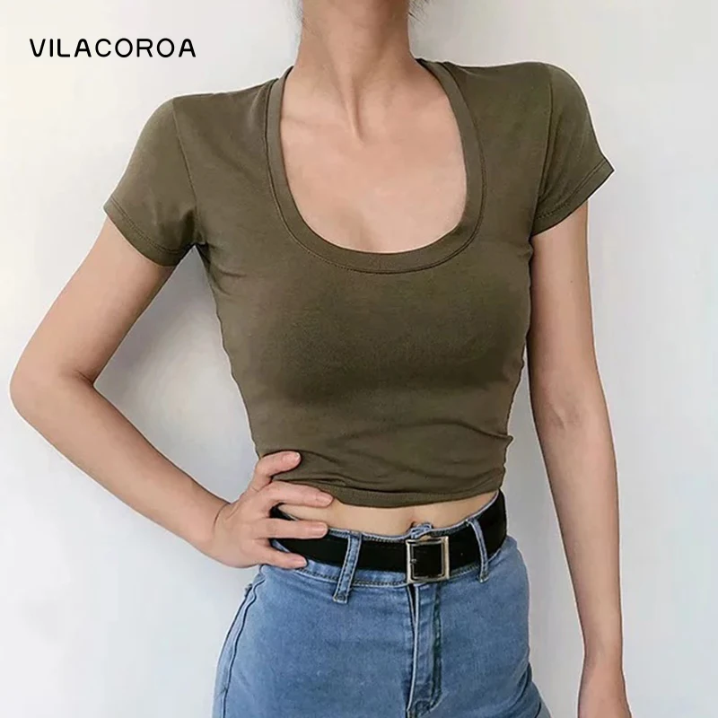 Summer Women Clothing Tops O-Neck Short Sleeves Cropped Tops T-shirts Women Solid Color Shirt Cotton Slim Harajuku Female
Summer Women Clothing Tops O-Neck Short Sleeves Cropped Tops T-shirts Women Solid Color Shirt Cotton Slim Harajuku Female
