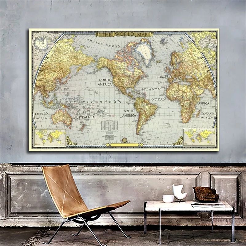 Globe World Map 1943 150*100cm No Frame Atlas Poster World Map Wall Sticker Decoration for Home Office School Supplies
Globe World Map 1943 150*100cm No Frame Atlas Poster World Map Wall Sticker Decoration for Home Office School Supplies