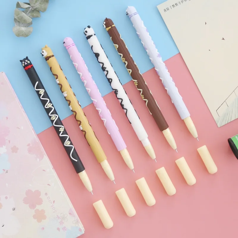 6pcs Cute Animal Bear Dog Cat Chocolate Stick Gel Pen 0.5mm Ballpoint Black Color Pens Stationery Office School Supplies A6757
6pcs Cute Animal Bear Dog Cat Chocolate Stick Gel Pen 0.5mm Ballpoint Black Color Pens Stationery Office School Supplies A6757