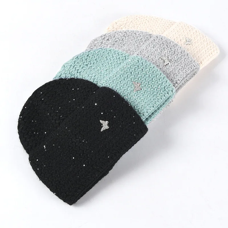 Korean Fashion Women Mixed Sequined Beanie Outdoor Warm Knitted Hat Autumn Winter Thickened Warm Rabbit Wool Knitted Woolen Hat
Korean Fashion Women Mixed Sequined Beanie Outdoor Warm Knitted Hat Autumn Winter Thickened Warm Rabbit Wool Knitted Woolen Hat