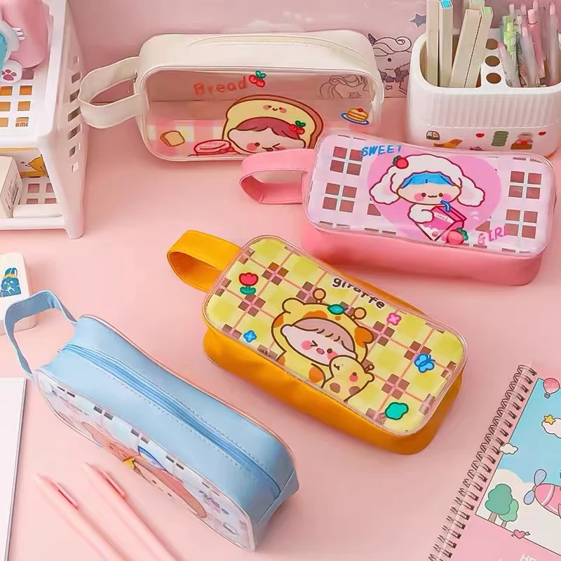Kawaii Large Pencil Bag Storage Bag PVC Transparent Pen Bag Student Cartoon High-value Stationery Desk Organizer Stationery
Kawaii Large Pencil Bag Storage Bag PVC Transparent Pen Bag Student Cartoon High-value Stationery Desk Organizer Stationery