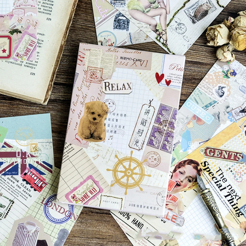 30pcs/pack Original Boxed Postcards Collage Time Card Message Label Business Or For Greeting And Party
30pcs/pack Original Boxed Postcards Collage Time Card Message Label Business Or For Greeting And Party