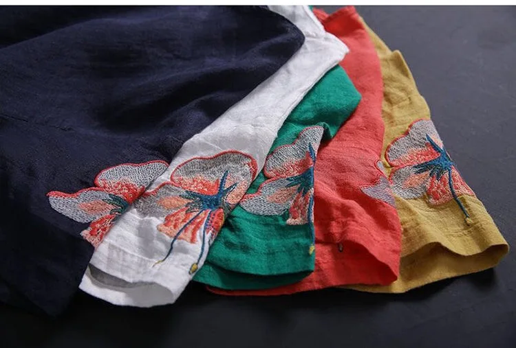 2019 Summer Korean Woman 4xl Yellow White Green Embroidery Short Sleeve Loose T Shirt Top Blouse , Women Linen Tops Shirts
2019 Summer Korean Woman 4xl Yellow White Green Embroidery Short Sleeve Loose T Shirt Top Blouse , Women Linen Tops Shirts