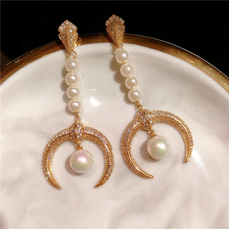 Linmouge Fashion Gold Color Pendant Earrigns For Women Anchor Shape With Pearly Cubic Zirconia Trendy Long Jewelry GE22
Linmouge Fashion Gold Color Pendant Earrigns For Women Anchor Shape With Pearly Cubic Zirconia Trendy Long Jewelry GE22