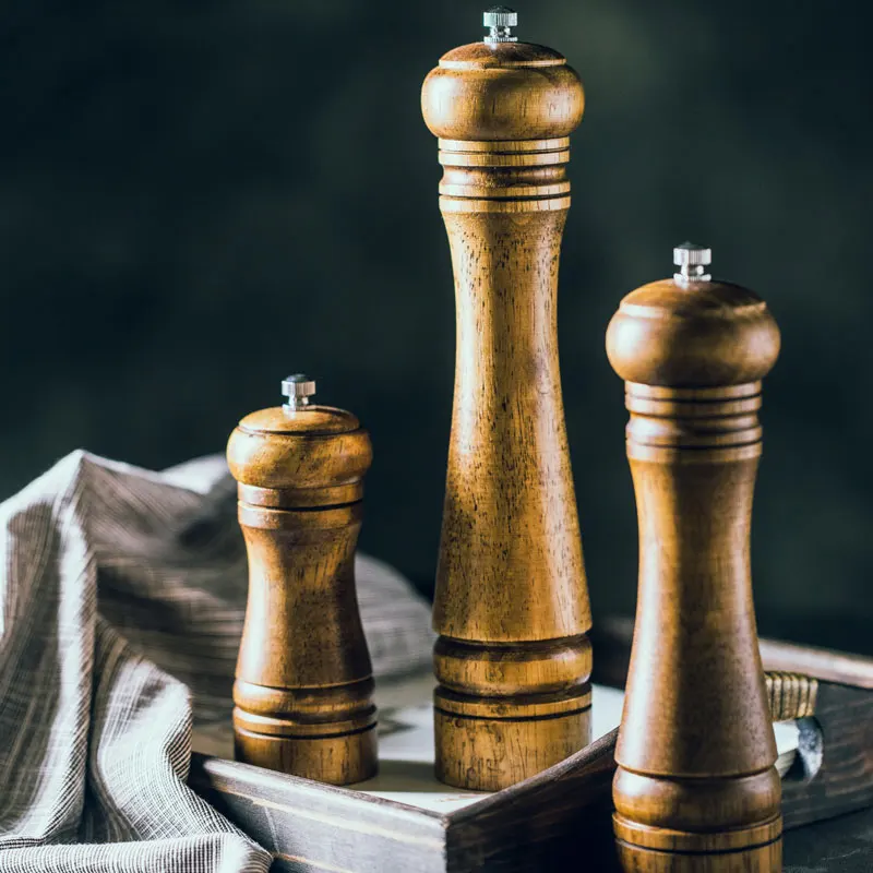 Spice Mill, Pepper Grinders, Wooden Salt and Pepper Mill Refillable Salt Shaker Manual Herbs Grinder Kitchen Tools
Spice Mill, Pepper Grinders, Wooden Salt and Pepper Mill Refillable Salt Shaker Manual Herbs Grinder Kitchen Tools