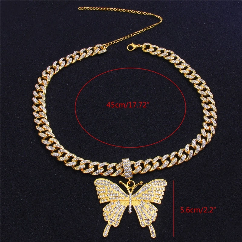1Pc Sparking Fully Iced Out Crystal Pave Butterfly Pendant Cuban Chain Cubic Charm Tennis Chain Necklace Fashion Jewelry 
1Pc Sparking Fully Iced Out Crystal Pave Butterfly Pendant Cuban Chain Cubic Charm Tennis Chain Necklace Fashion Jewelry