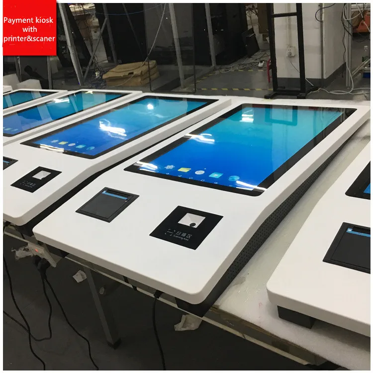 23.5 inch self service touch screen kiosk terminal payment kiosk with ticket printer and bar code reader 
23.5 inch self service touch screen kiosk terminal payment kiosk with ticket printer and bar code reader