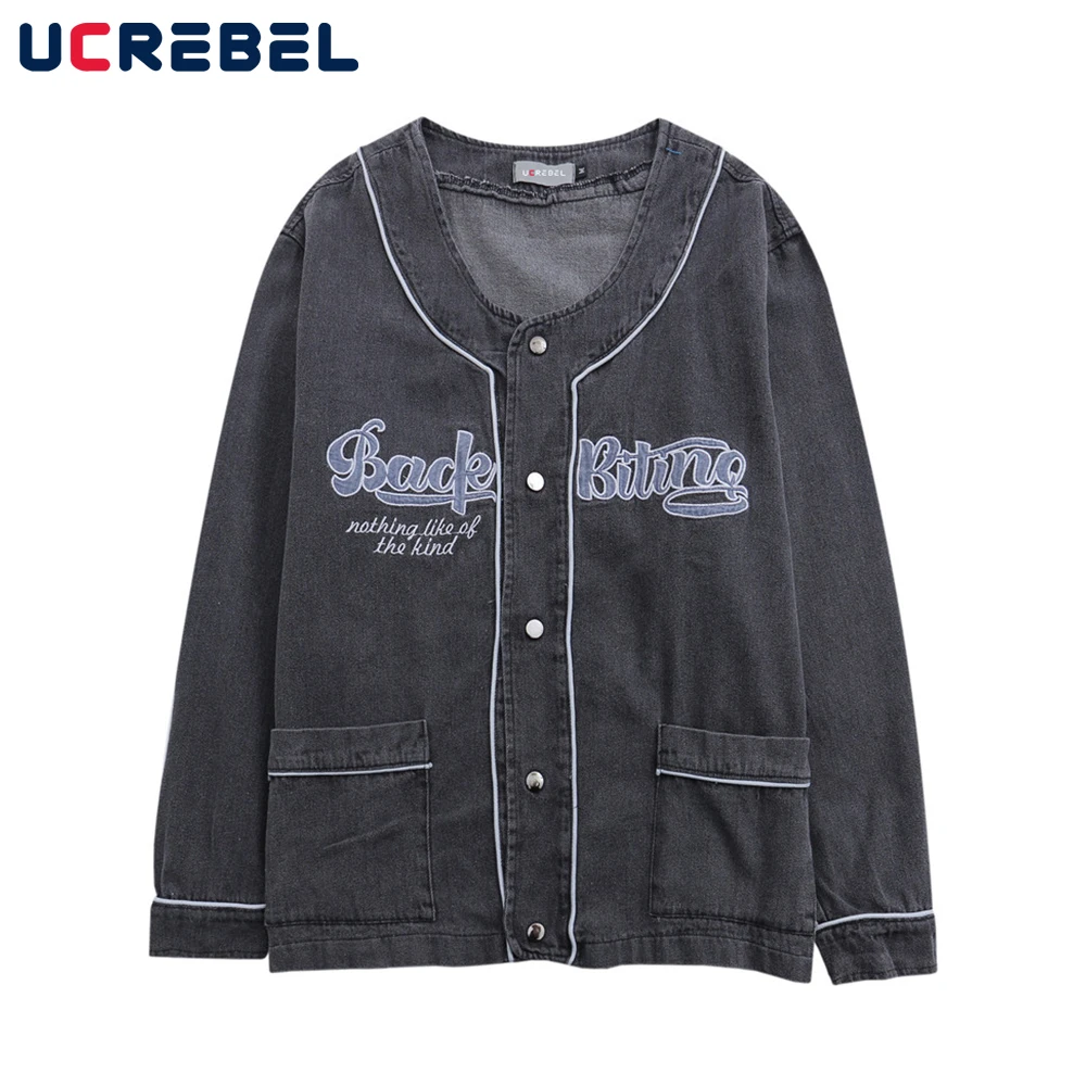 Letter Embroidery Denim Jacket Mens Autumn Distressed Varsity Jacket Casual Loose Long Sleeve Letterman Jacket Outerwear Men
Letter Embroidery Denim Jacket Mens Autumn Distressed Varsity Jacket Casual Loose Long Sleeve Letterman Jacket Outerwear Men