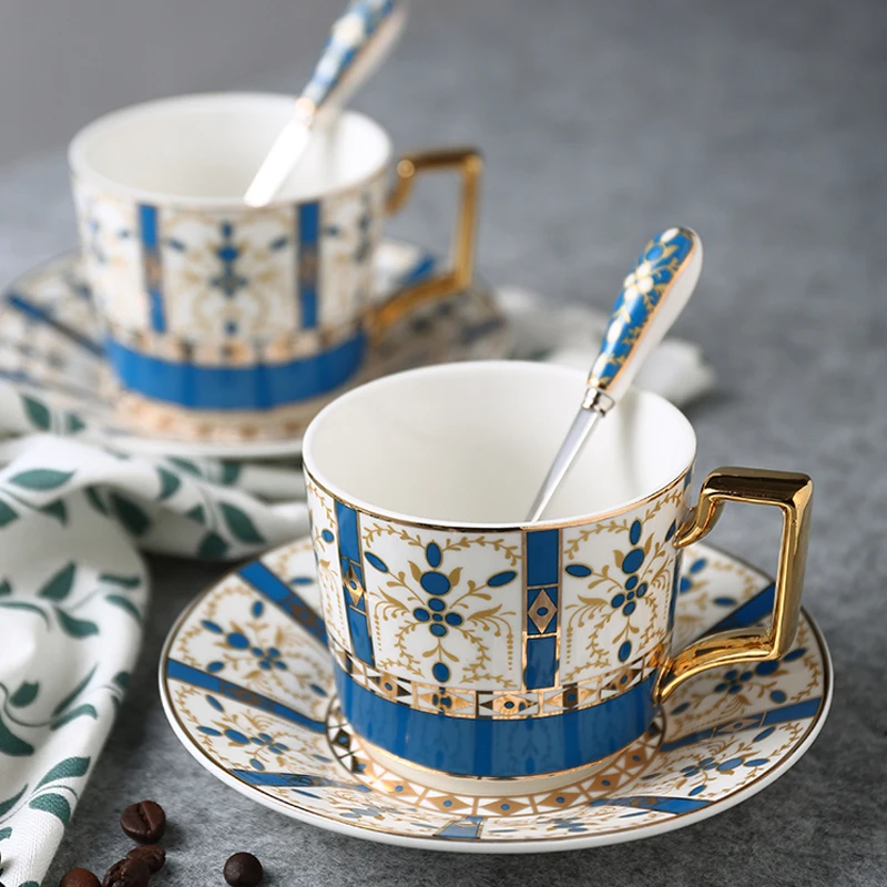 

Europe Phnom Penh Coffee Cup and saucers Ceramic Coffee Cups British Afternoon Tea Teacup Porcelain Home Party Drinkware 160ML