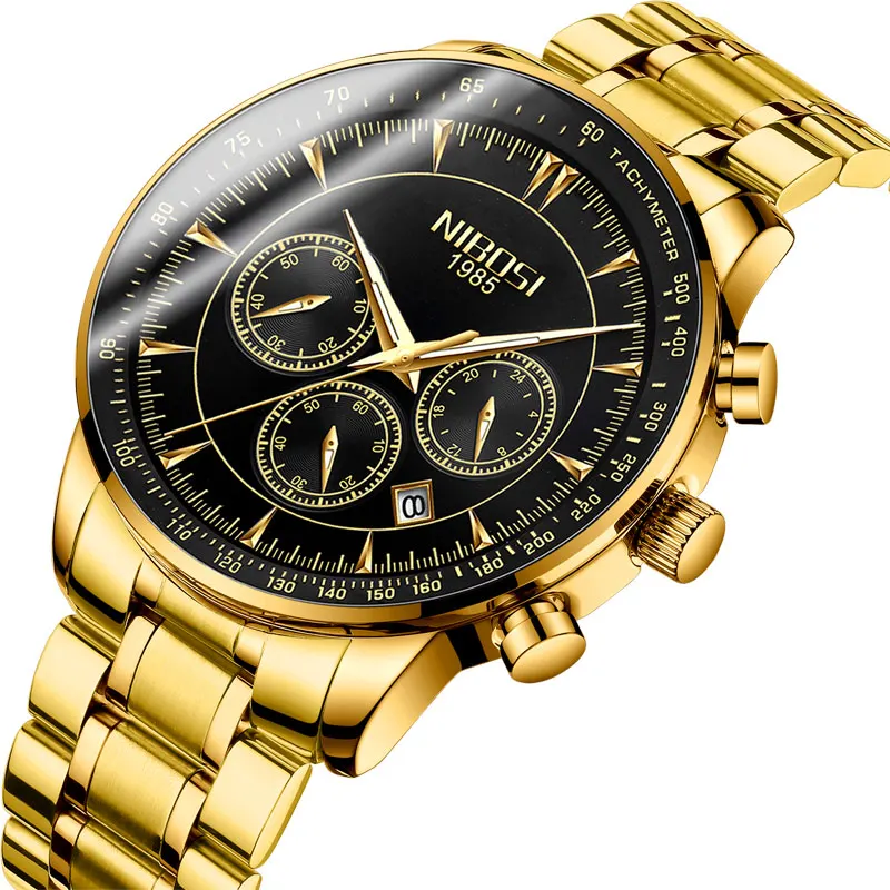 NIBOSI 2020 New Watch Men's Waterproof Gold Watch Business Fashion Sports Herren Uhren Date Chronograph Clock Relogio Masculino 
NIBOSI 2020 New Watch Men's Waterproof Gold Watch Business Fashion Sports Herren Uhren Date Chronograph Clock Relogio Masculino