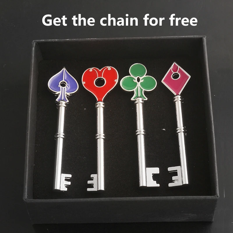 4Pcs Residents Evils Remake RPD Precinct Keys Set Raccoon City Police Station Spade Club Heart Keychain Men Holder Collection
4Pcs Residents Evils Remake RPD Precinct Keys Set Raccoon City Police Station Spade Club Heart Keychain Men Holder Collection