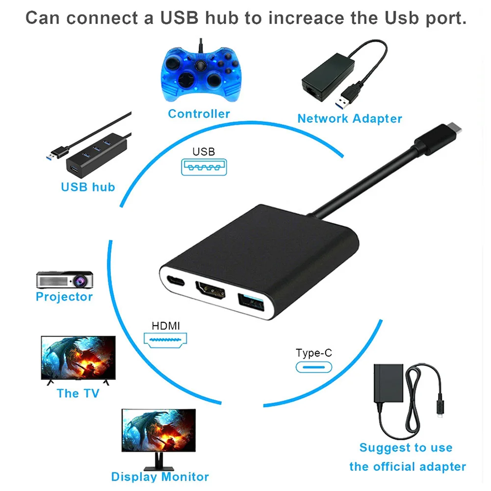 3 in 1 4K 1080P Type C to HDMI-compatible USB C Hub Converter Cable Adapter for MacBook
3 in 1 4K 1080P Type C to HDMI-compatible USB C Hub Converter Cable Adapter for MacBook