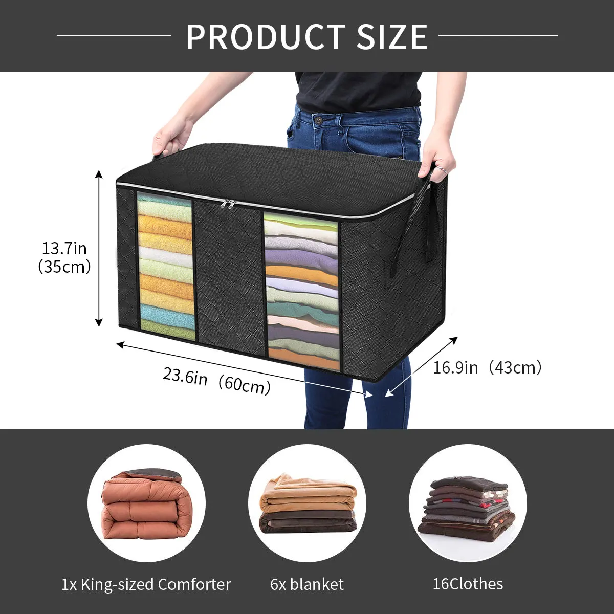 2021 New 90L Washable Storage Bag Organizer Large Capacity Clothes/Bedding with Reinforced Handles Storage Boxes & Bins
2021 New 90L Washable Storage Bag Organizer Large Capacity Clothes/Bedding with Reinforced Handles Storage Boxes & Bins