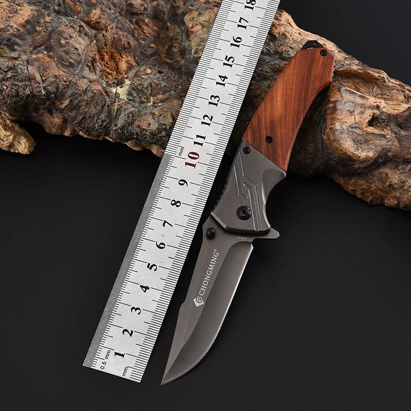 57HRC Folding Knife Outside Self-defense Folding Knife Portable Knife Wooden + Steel Knife Tactical Knifes
57HRC Folding Knife Outside Self-defense Folding Knife Portable Knife Wooden + Steel Knife Tactical Knifes