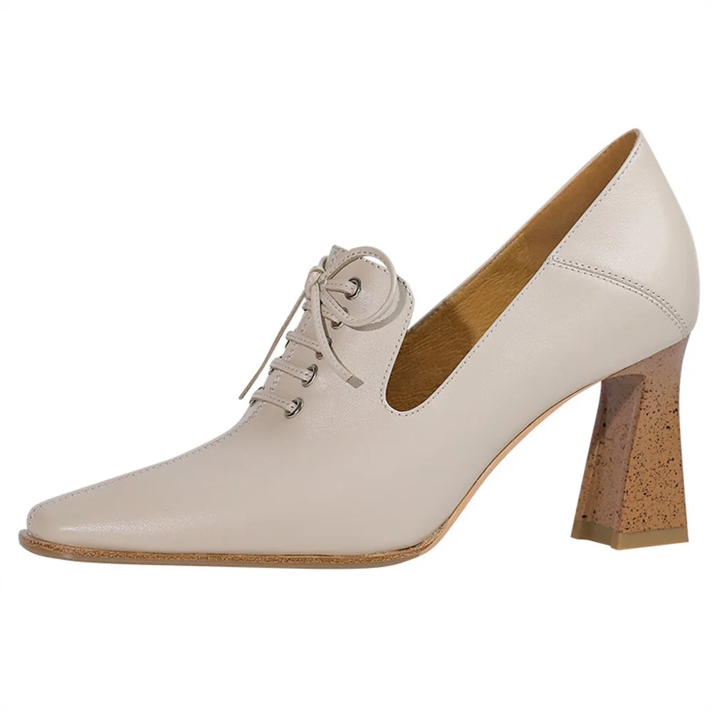 2021 Retro Leather Shoes Women Spring Autumn New Chunky Heel Pointed Toe Ladies Pumps 35-43 Large-Sized Lace Up Feetwear Female
2021 Retro Leather Shoes Women Spring Autumn New Chunky Heel Pointed Toe Ladies Pumps 35-43 Large-Sized Lace Up Feetwear Female