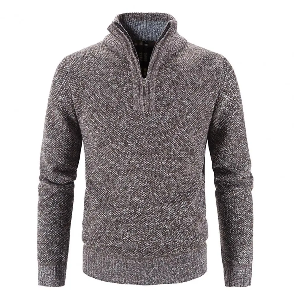 Men's Outerwear Solid Color Long Sleeve Knitted Turtleneck Sweater Zipper Neck Men Sweater Pullover Outerwear for Autumn Winter
Men's Outerwear Solid Color Long Sleeve Knitted Turtleneck Sweater Zipper Neck Men Sweater Pullover Outerwear for Autumn Winter